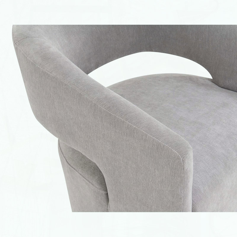 Fauteuil contemporain à piédestal avec roulettes - gris clair, Gris clair