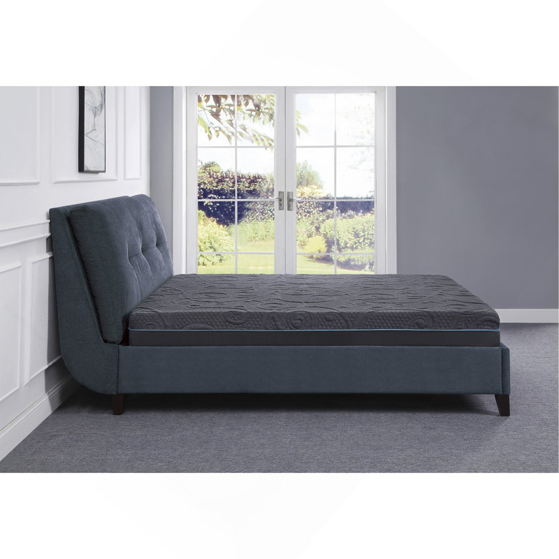 Bed Mattress Gel-Infused Memory Foam Hybrid Mattress, Dark Gray, Mattress In A Box, 8", Full