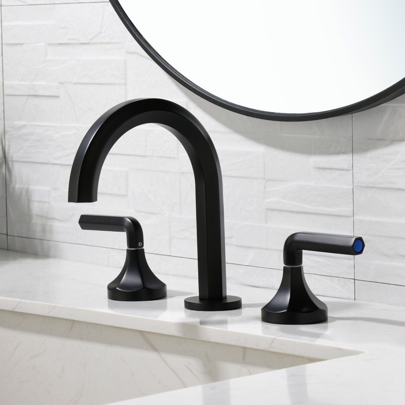 Widespread 2-handle Bathroom Faucet, Black
