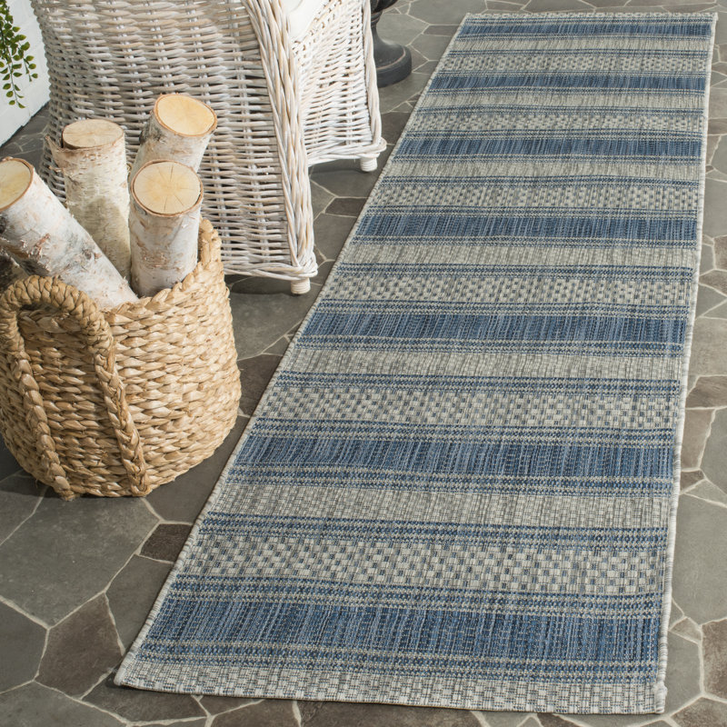 Tapis d'intérieur / extérieur à rayures Burnsville Performance, Tapis de couloir 2 pi 3 po x 6 pi 7 po