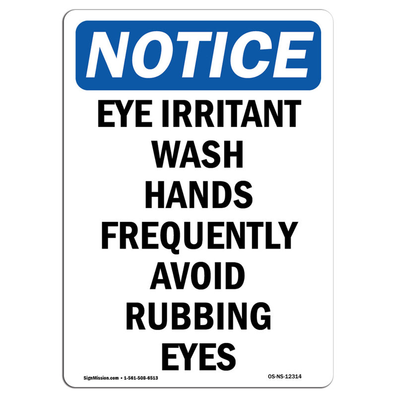 Irritant pour les yeux: se laver les mains