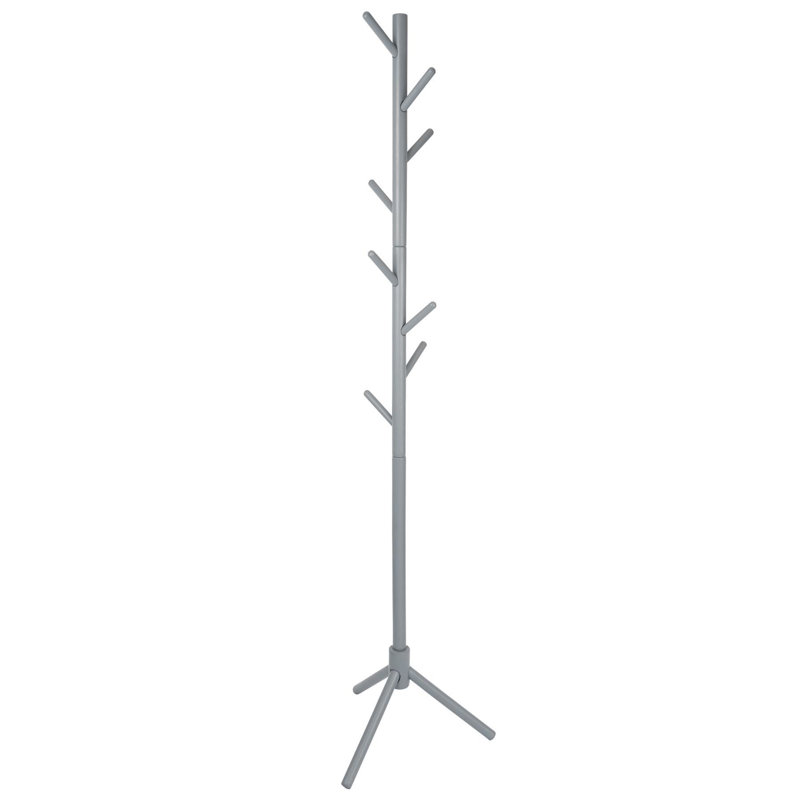 Solid Beech Wood Freestanding Coat Stand, Grey