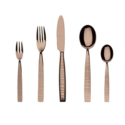 Tigre Flatware Set with Cake Forks- 30 Pieces - Bronze