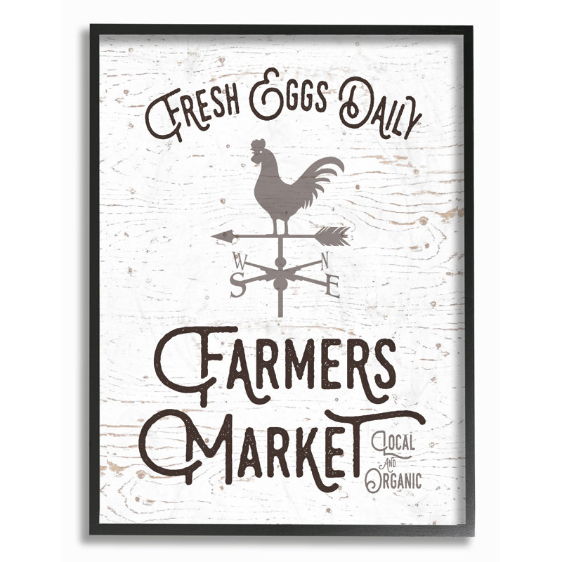 «Fresh Eggs Daily Farmers Market» par lettrage et doublure - cadre photo, impression d'art textuel