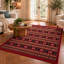 Tapis kilim lavable traditionnel à motif oriental vintage pour le salon Tyngsborough 4 x 6, rouge et noir