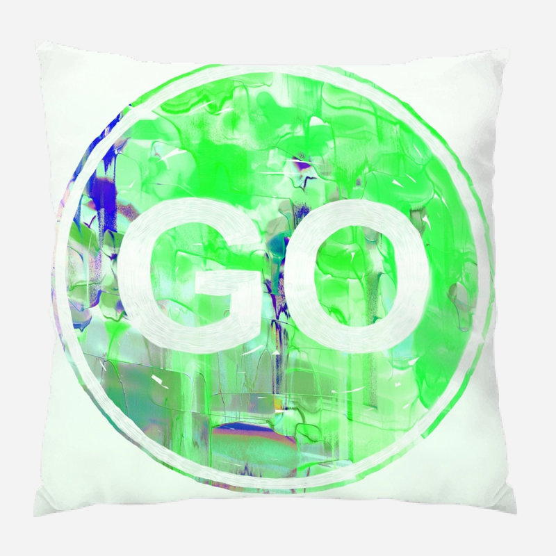 Coussin décoratif aquarelle Warba, Intérieur, Microsuède