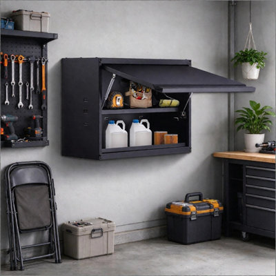 1 Piece Powder Coated Steel Single Storage Cabinet - 50 cm H x 77 cm W x 31.8 cm D