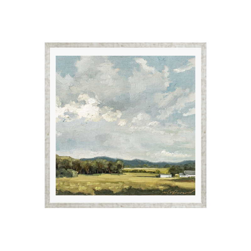 " Nice View No 8 " by Miss Mustard Seed, 36" H x 36" W x 0.75" D, Silver Framed Paper, Yes