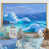 Toile avec cadre flottant or