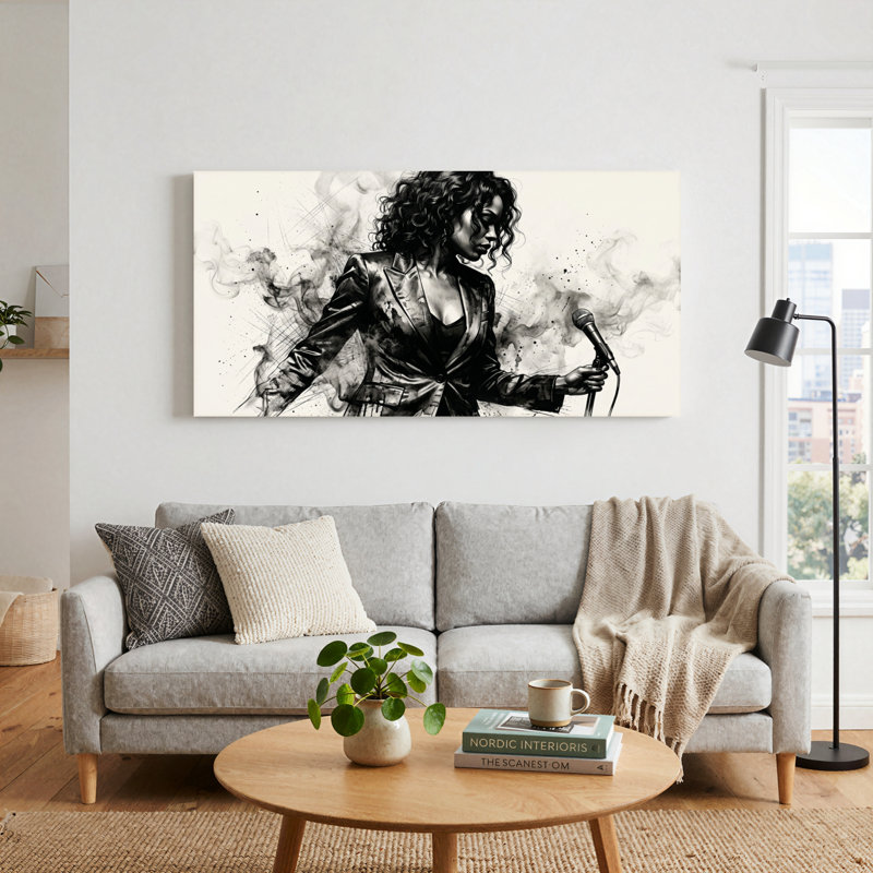 Ensemble de 1 tableau sur toile Smoke Singer, L 40 po x H 20 po, Toile tendue