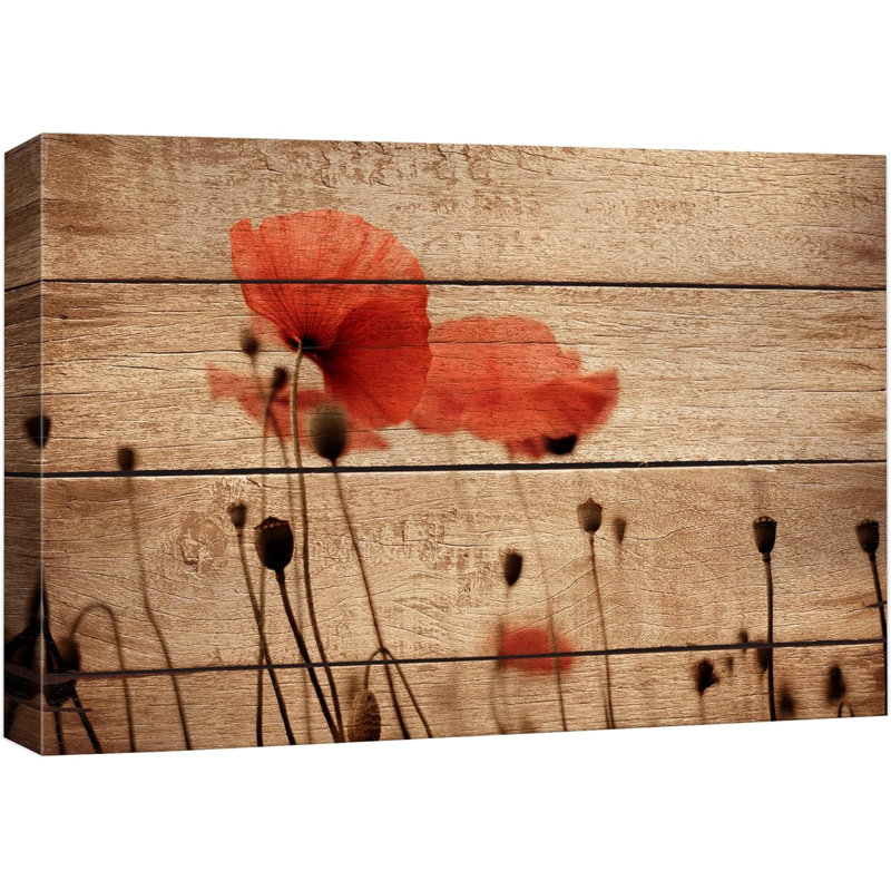 Champ de coquelicots rouges sur toile