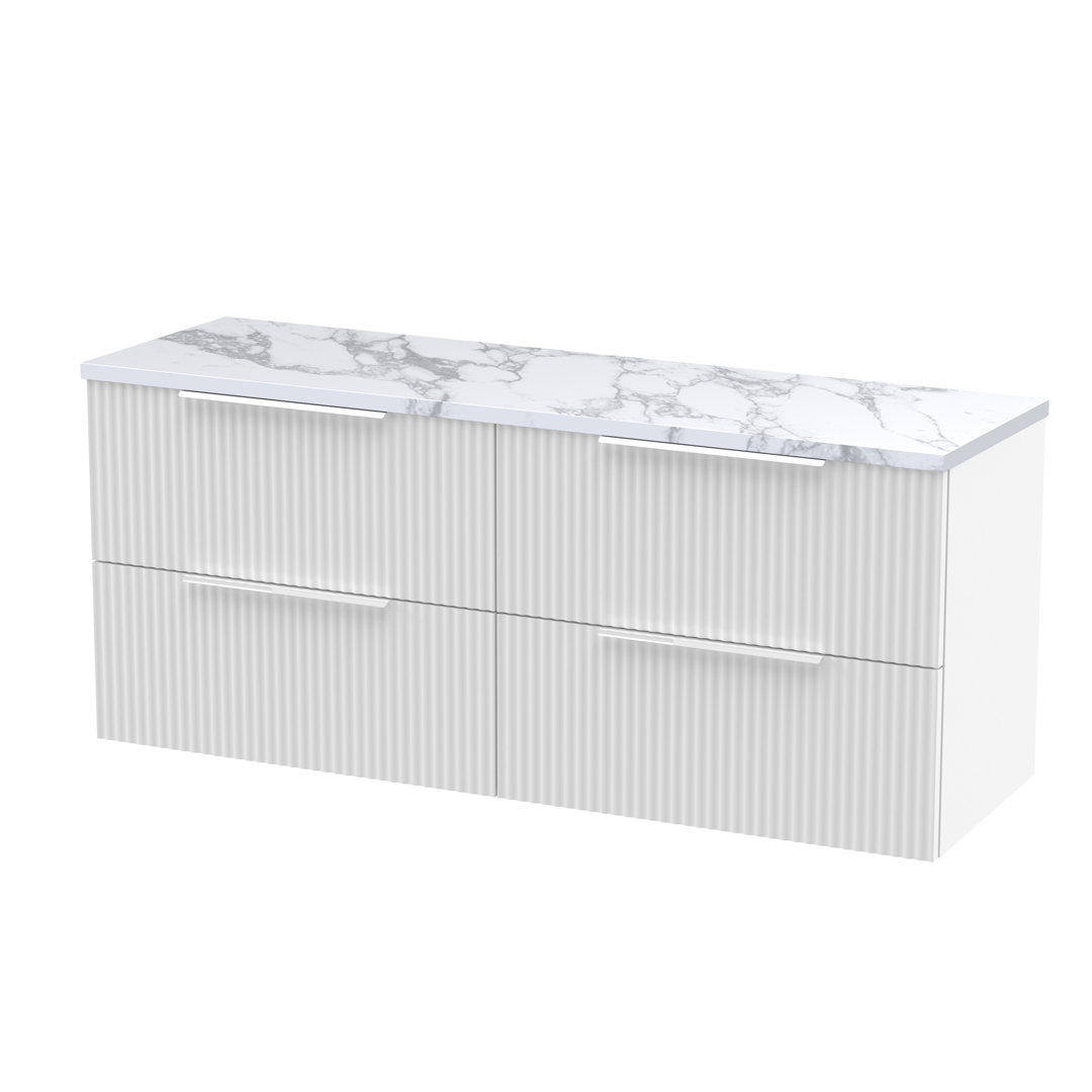 Fluted 121.5cm Double Bathroom Vanity Base Only