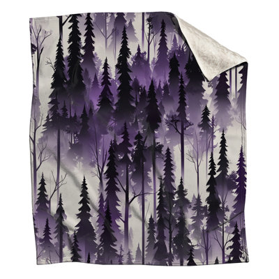 Couvertures de silhouette de forêt mauve