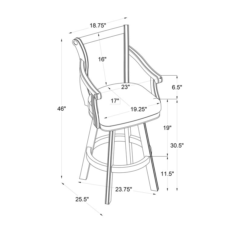 Areke Swivel Upholstered Counter Stool