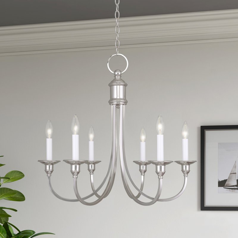 Eckard 6 - Light Dimmable Chandelier, Polished Nickel