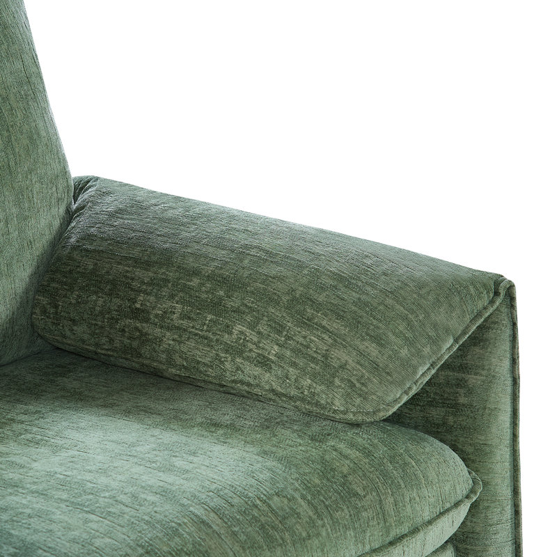 41" Wide Armchair Upholstered Modern Accent Chair,Green, green