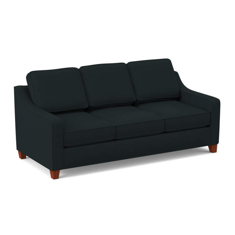 Clark 82" Square Arm Sofa with Reversible Cushions, Ridgecrest Midnight, BM Cherry