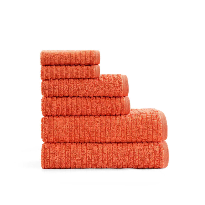 Ensemble de serviettes 6 pièces Tommy Hilfiger, Orange