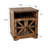  Square Rustic Barn Door Nightstand With Charging Station, 23.8''H X 20''W, Featuring Open Storage & Farmhouse Style Design-1852628479
