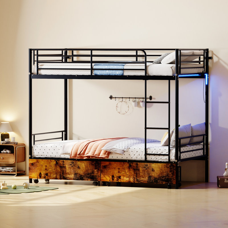 Lit superposé en métal, taille simple, chargement, caractéristiques, rangement, sans sommier, usure, divisé en 2 lits pour garde-corps de chambre à coucher moderne, salon séparable