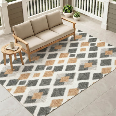 Tapis géométrique Chantille ACN3021 lavable à la machine pour intérieur/extérieur