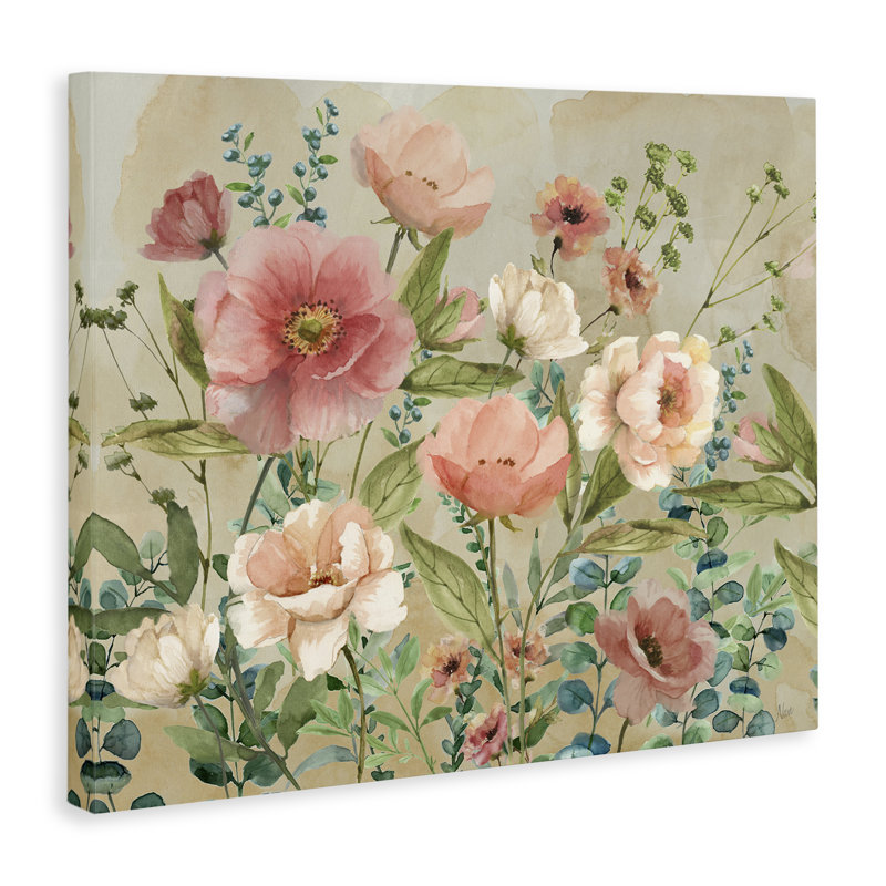 Cluster of Spring Blooms Canvas Wall Art, design by Nan, 36" H x 48" W