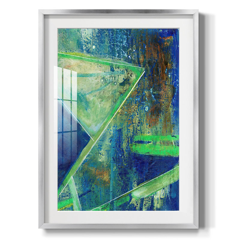 «GeometricInCoolVIIP», impression sur toile encadrée, Argent argent, H 28,5 po x l 20,5 po
