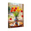 Plantes et fleurs, tulipes colorées dans un vase près de la fenêtre-963944308