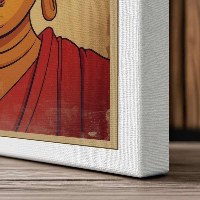 Serene Buddha Japandi - Wrapped Canvas, 18x12 - 45.7 x 30.5 cm, White Border