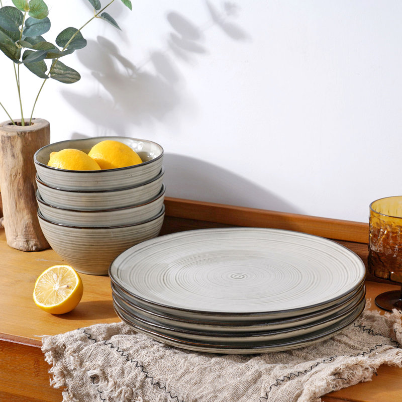Piece Stoneware Dinnerware Set - Service for 6, Castle Wall