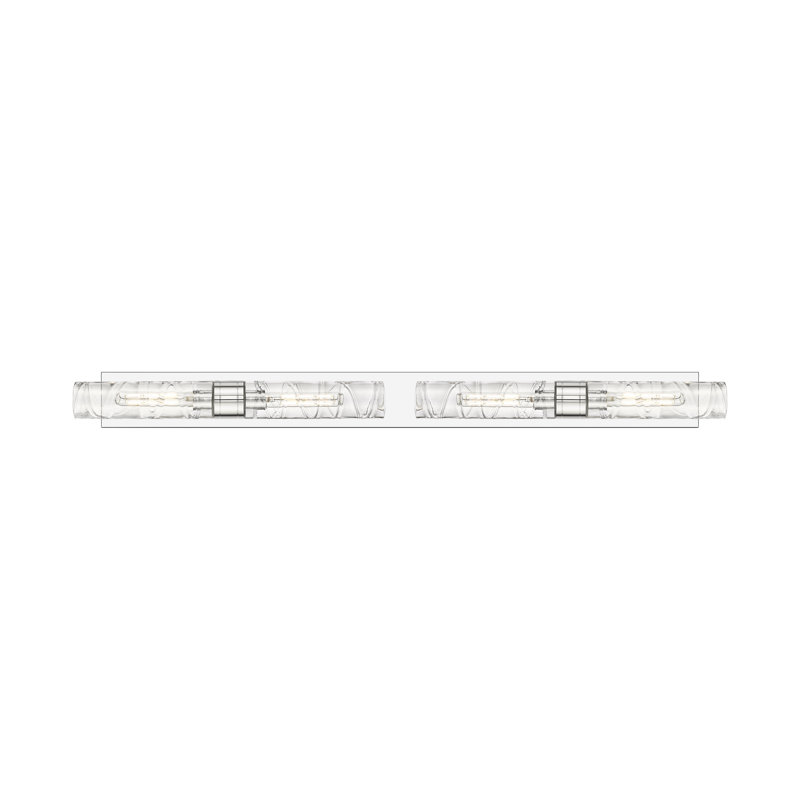Ballston - Maliyah - 4 Light 51" Bath Vanity Light, Polished Chrome, Deco Swirl