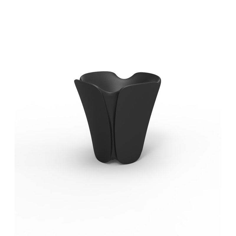 Pezzettina Resin Pot Planter, Black, 25.5" H x 25.5" W x 25.5" D