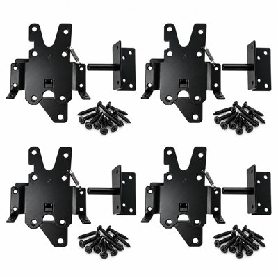 FCD Heavy Duty Fence Gate Latch, 9 x 5.5 Inch, Black, 4 Pack