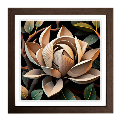 Magnolia Flower Constructivism - Framed Print
