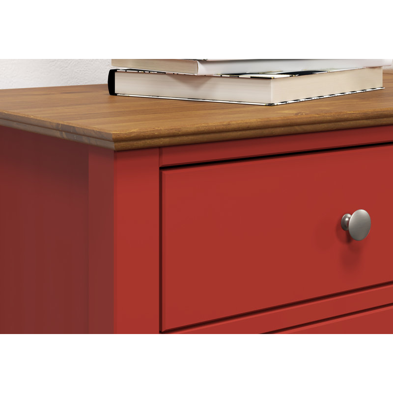 Delrick TV Stand, Red/Brown