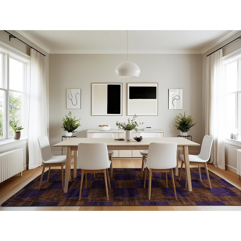 Tapis mauve lavable à la machine, Rectangle 7 pi x 10 pi