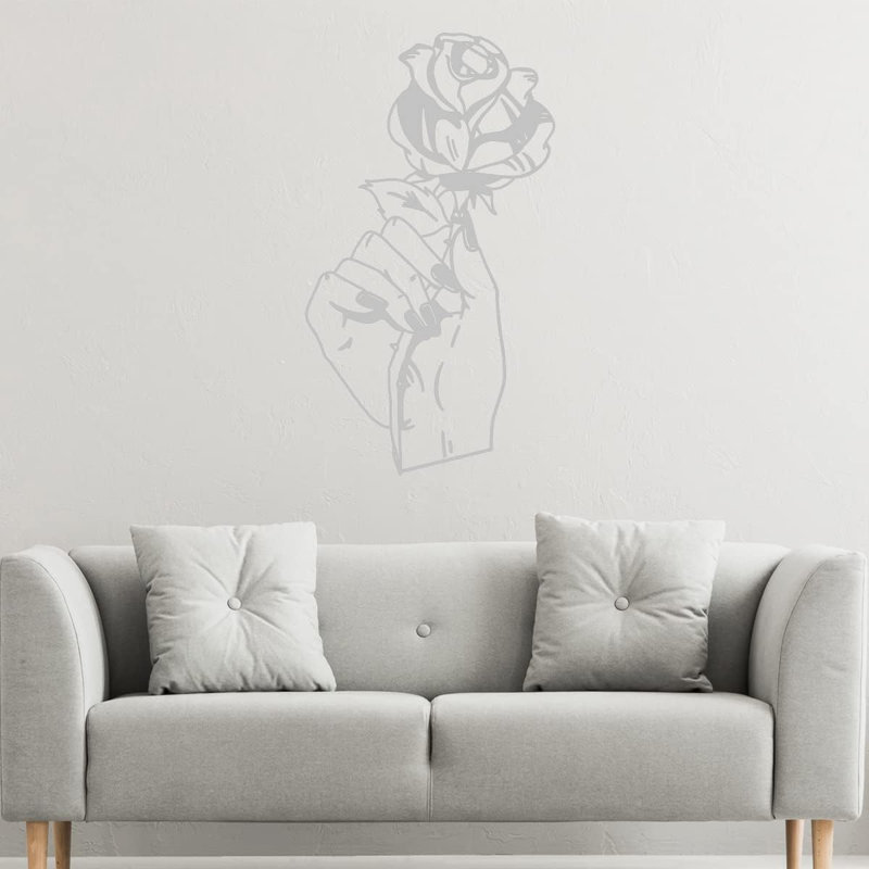 Autocollant mural Winston Porter, H 31 po x l 18 po, Argent