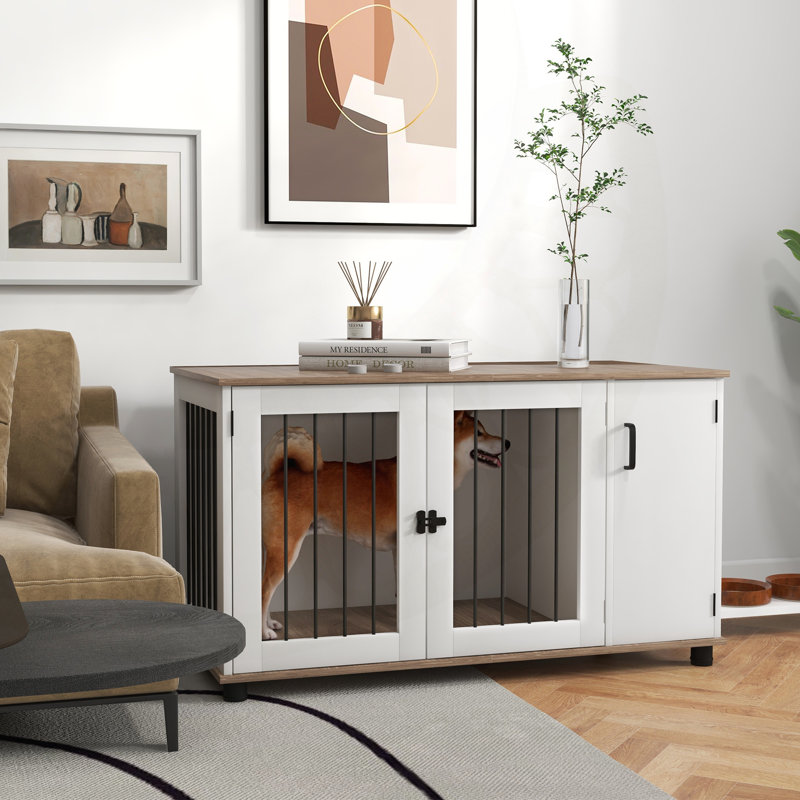 Versatile Dog Crate Side Table with Storage for Medium and Large Dogs
