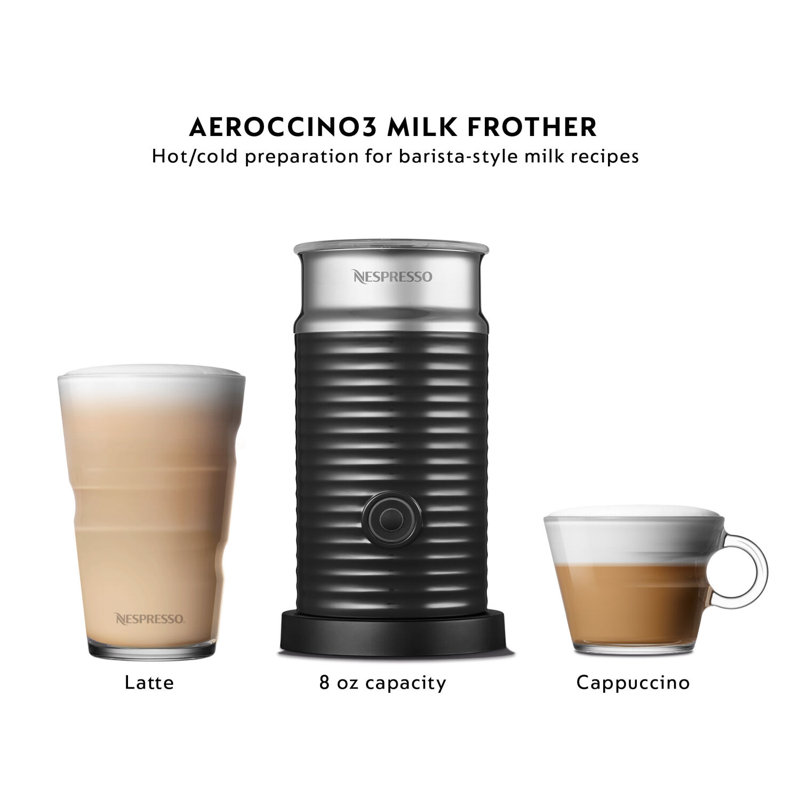 Nespresso VertuoPlus Coffee and Espresso Machine by De'Longhi with Aeroccino Milk Frother, Gray