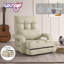 Fauteuil inclinable en lin / chaise sur pied, gris foncé-1458060539