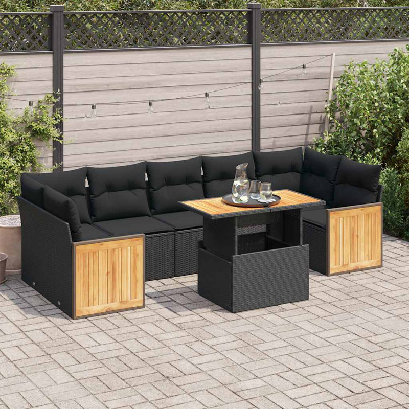  Garden Sofa Set Black