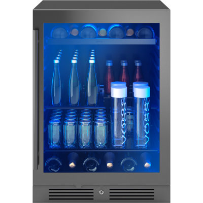 Zephyr Presrv 24" Black Stainless 7-Bottle and 108-Can Single Zone Beverage Cooler