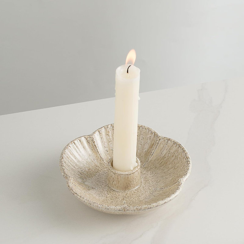 Camel Ceramic Candle Holder Flower-shaped Rustic Candlestick For Candles