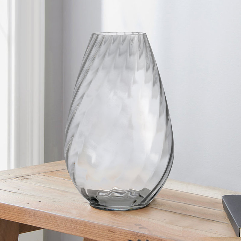 Lena Table Vase, 17" H x 10" W x 10" D, Smoke 