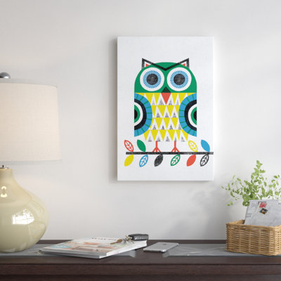 «Folk Lodge (Owl I)», impression sur toile tendue