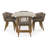 Cascais - Outdoor Grey + Faux Travertine + Eucalyptus Dining Table Set