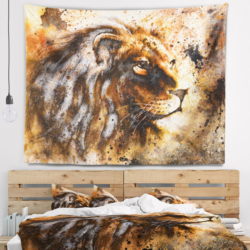 Tapisserie de lion collage Animal, H 50 po x l 60 po