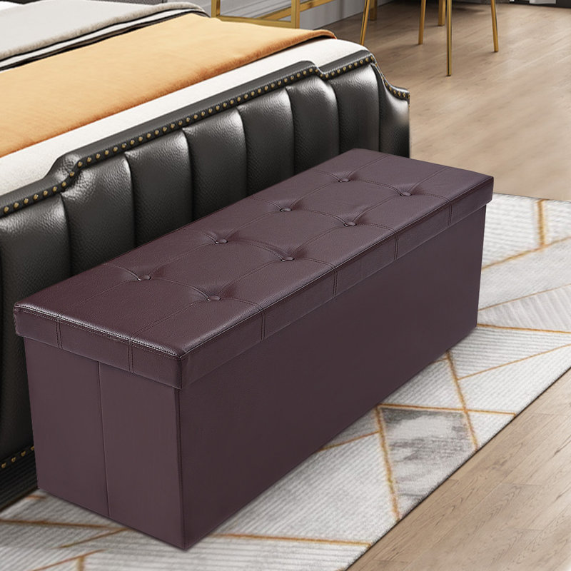 Adalard Upholstered Bench with Flip Top, Brown