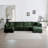 Modular Large U-Shape Sectional Sofa,Double Extra Ottomans-993706062