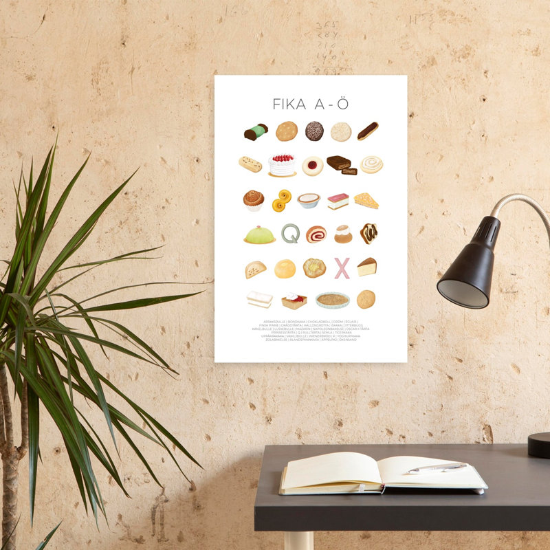 Sweet Fika Delights, art mural contemporain, H 24 po x l 16 po
